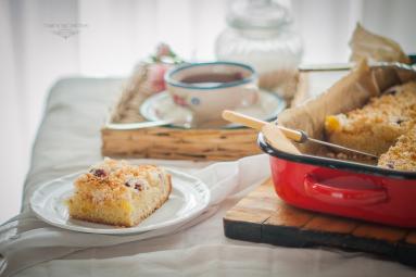 Zdjęcie - Ciasto migdałowo kokosowe z malinami i mango - Przepisy kulinarne ze zdjęciami