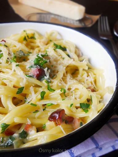 Zdjęcie - Spaghetti alla carbonara. - Przepisy kulinarne ze zdjęciami