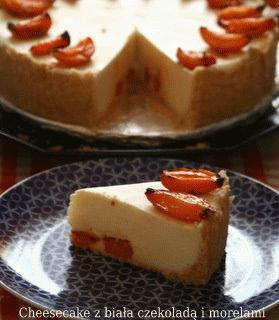 Zdjęcie - Cheesecake z białą czekoladą i morelami - Przepisy kulinarne ze zdjęciami