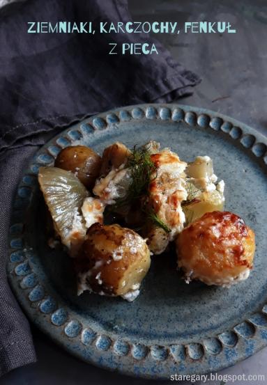 Zdjęcie - Ziemniaki i karczochy z pieca - Przepisy kulinarne ze zdjęciami