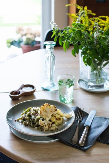 Zdjęcie - Kaszotto z jarmużem i pieczonym kalafiorem - Przepisy kulinarne ze zdjęciami