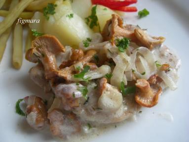 Zdjęcie - Schab duszony  z  kurkami - Przepisy kulinarne ze zdjęciami