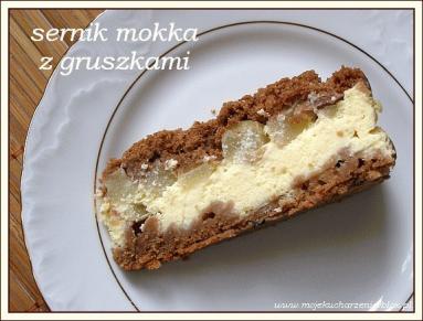Zdjęcie - Sernik mokka z gruszkami  - Przepisy kulinarne ze zdjęciami