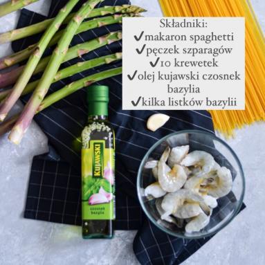 Zdjęcie - Makaron ze szparagami, krewetkami i pesto szparagowym - Przepisy kulinarne ze zdjęciami