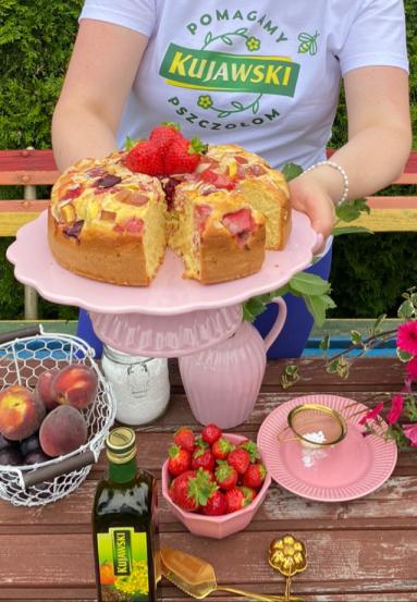 Zdjęcie - Ciasto widelcem mieszane z owocami - Przepisy kulinarne ze zdjęciami