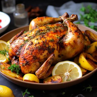 Zdjęcie - Soczysty kurczak z piekarnika z aromatycznymi ziołami - Przepisy kulinarne ze zdjęciami