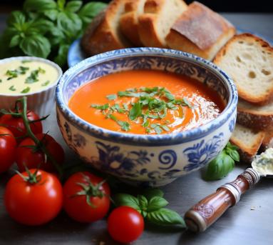 Zdjęcie - Zupa krem z pomidorów z bazylią: zupa gotowa w 20 minut! - Przepisy kulinarne ze zdjęciami