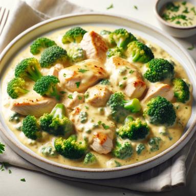 Zdjęcie - Szybki Kurczak z Brokułami w sosie serowo - śmietanowym: Idealny na Zdrowy Obiad - Przepisy kulinarne ze zdjęciami
