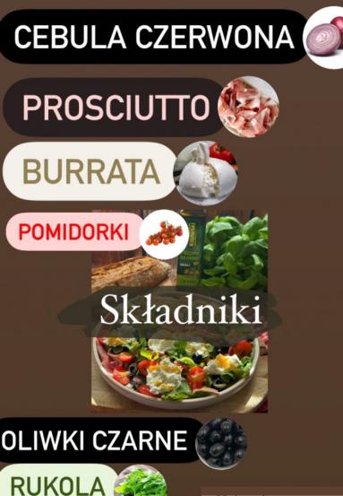 Zdjęcie - Sałatka z burratą z sosem miodowo-musztardowym - Przepisy kulinarne ze zdjęciami