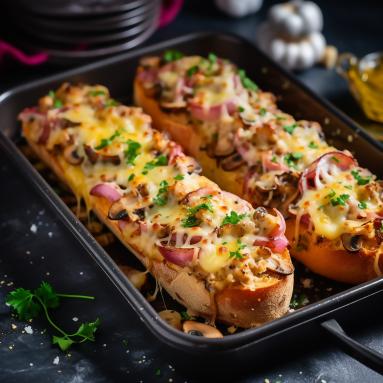 Zdjęcie - Zapiekanki z pieczarkami, szynką i serem: przepis na pyszne wieczorne przyjemności - Przepisy kulinarne ze zdjęciami