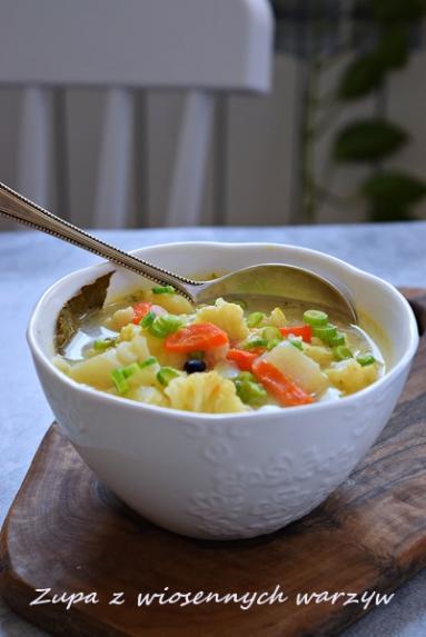Zdjęcie - Wiosenna zupa z ryżem i warzywami - Napiecyku - Przepisy kulinarne ze zdjęciami