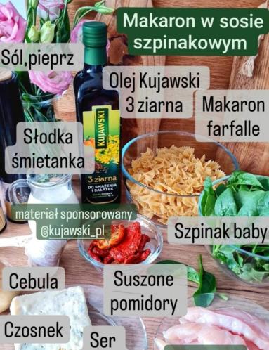 Zdjęcie - Makaron w sosie szpinakowym - Przepisy kulinarne ze zdjęciami