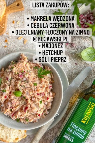 Zdjęcie - Pasta z makreli z olejem lnianym - Przepisy kulinarne ze zdjęciami