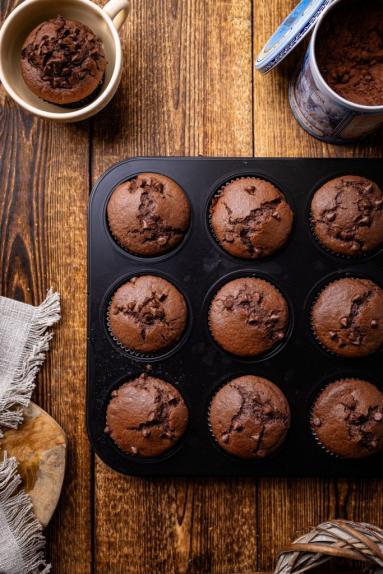 Zdjęcie - Muffinki czekoladowe na oleju - Przepisy kulinarne ze zdjęciami