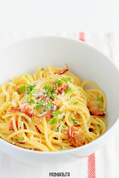 Zdjęcie - Spaghetti alla carbonara - Przepisy kulinarne ze zdjęciami