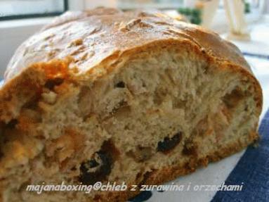 Zdjęcie - Zaplatany chleb z żurawiną i orzechami czyli Weekendowa Piekarnia #54  - Przepisy kulinarne ze zdjęciami