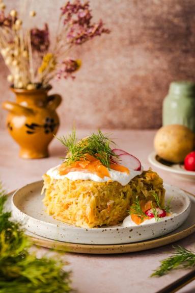 Zdjęcie - Babka ziemniaczana z łososiem i tofu - Przepisy kulinarne ze zdjęciami