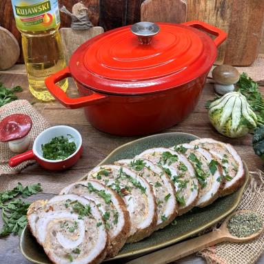 Zdjęcie - Pieczeń ze schabu i mięsa mielonego (rolada) - Przepisy kulinarne ze zdjęciami