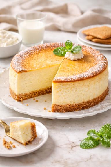 Zdjęcie - Sernik kremowy- klasyczny - Przepisy kulinarne ze zdjęciami