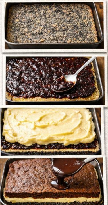 Zdjęcie - Ciasto makowo-piernikowe z kremem /świąteczne/ - Przepisy kulinarne ze zdjęciami