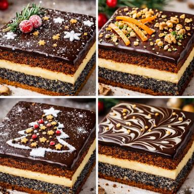 Zdjęcie - Ciasto makowo-piernikowe z kremem /świąteczne/ - Przepisy kulinarne ze zdjęciami