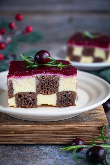 Zdjęcie - Sernik &bdquo;Szachownica&rdquo; - Przepisy kulinarne ze zdjęciami