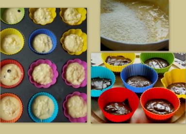 Zdjęcie - Muffinki czekoladowe i kokosowe - Przepisy kulinarne ze zdjęciami