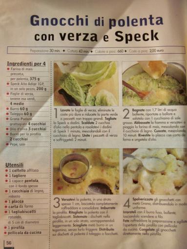 Zdjęcie - Gnocchi z kukurydzy /di Polenta /con Verza e Speck - Przepisy kulinarne ze zdjęciami