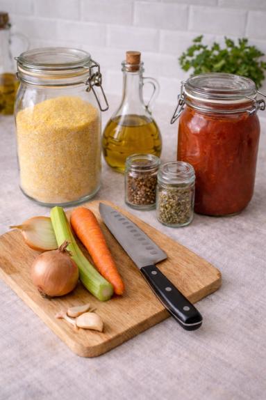 Zdjęcie - Polenta z sosem bolońskim - Przepisy kulinarne ze zdjęciami