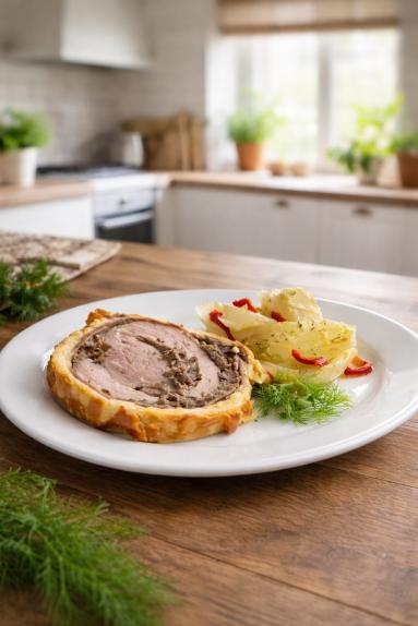 Zdjęcie: Pieczeń z indyka w cieście francuskim Zdjęcie - Pieczeń z indyka w cieście francuskim - Przepisy kulinarne ze zdjęciami