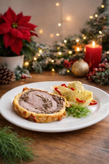 Zdjęcie: Pieczeń z indyka w cieście francuskim Zdjęcie - Pieczeń z indyka w cieście francuskim - Przepisy kulinarne ze zdjęciami