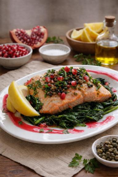 Zdjęcie - Łosoś pieczony z kolorowym pieprzem - Przepisy kulinarne ze zdjęciami