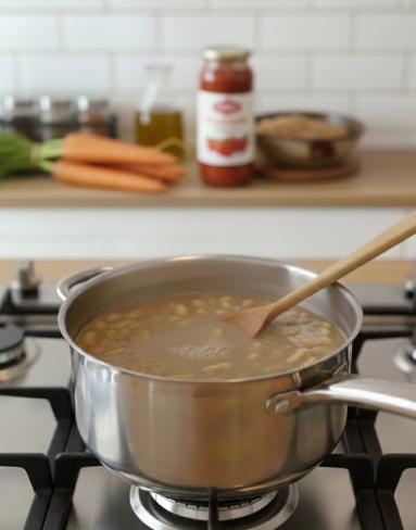 Zdjęcie - Makaron z fasolą /Pasta e fagioli - Przepisy kulinarne ze zdjęciami