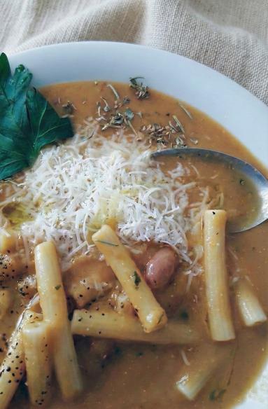 Zdjęcie - Makaron z fasolą /Pasta e fagioli - Przepisy kulinarne ze zdjęciami