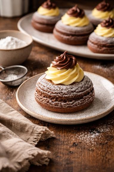 Zdjęcie - Kakaowe zeppole z piekarnika - Przepisy kulinarne ze zdjęciami