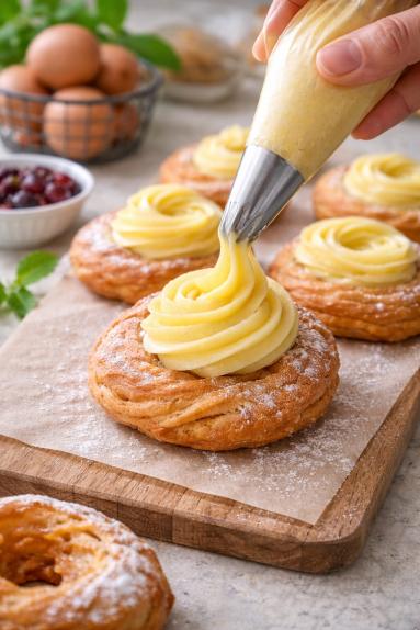 Zdjęcie - Gniazda ptysiowe /Zeppole di San Giuseppe/ - Przepisy kulinarne ze zdjęciami