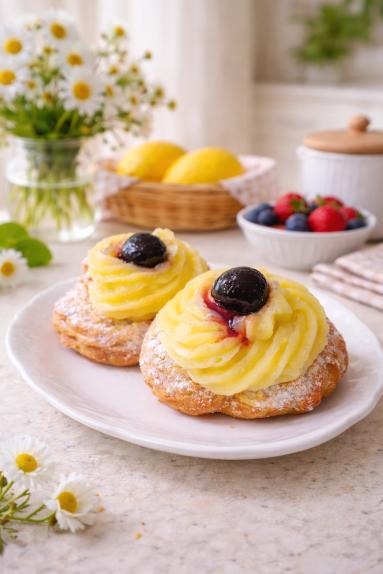 Zdjęcie - Gniazda ptysiowe /Zeppole di San Giuseppe/ - Przepisy kulinarne ze zdjęciami