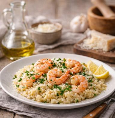 Zdjęcie - Risotto z krewetkami - Przepisy kulinarne ze zdjęciami