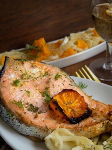 Zdjęcie - Łosoś w pomarańczach - Przepisy kulinarne ze zdjęciami