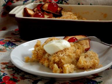 Zdjęcie - Zapiekanka  ryżowa z jabłkami i kokosem - Przepisy kulinarne ze zdjęciami