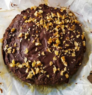 Zdjęcie - Ciasto czekoladowo-gryczane  z bananem - Przepisy kulinarne ze zdjęciami