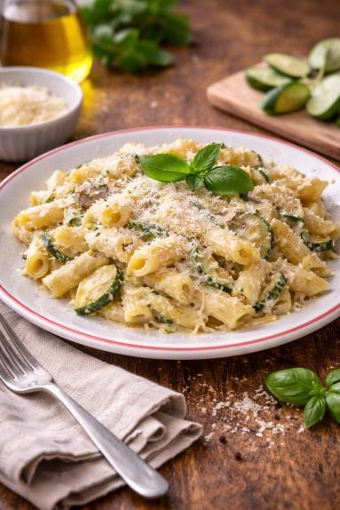 Zdjęcie: Makaron w kremowym sosie cukiniowym Zdjęcie - Makaron w kremowym sosie cukiniowym - Przepisy kulinarne ze zdjęciami