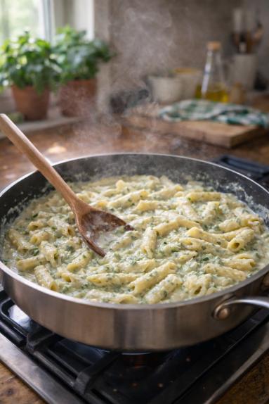 Zdjęcie - Makaron w kremowym sosie cukiniowym - Przepisy kulinarne ze zdjęciami