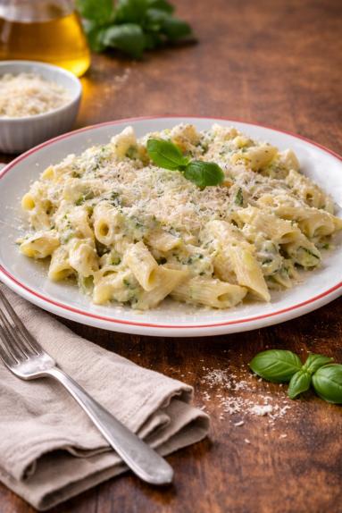 Zdjęcie - Makaron w kremowym sosie cukiniowym - Przepisy kulinarne ze zdjęciami