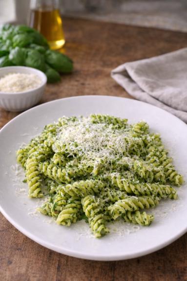 Zdjęcie - Makaron  z pesto z bazylii - Przepisy kulinarne ze zdjęciami