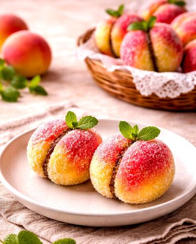 Zdjęcie - Ciastka - włoskie brzoskwinie (Pesche Dolci) - Przepisy kulinarne ze zdjęciami