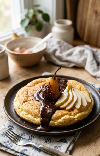 Zdjęcie - Omlet z karmelizowaną gruszką - Przepisy kulinarne ze zdjęciami