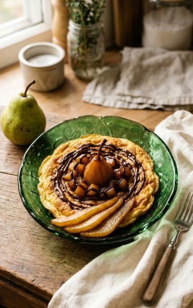 Zdjęcie - Omlet z karmelizowaną gruszką - Przepisy kulinarne ze zdjęciami