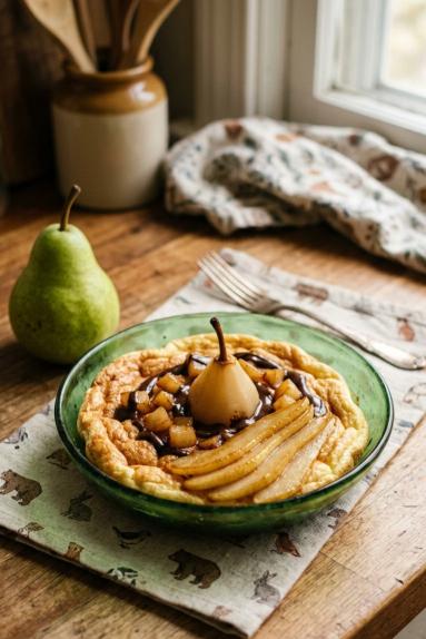 Zdjęcie - Omlet z karmelizowaną gruszką - Przepisy kulinarne ze zdjęciami