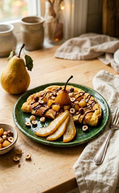 Zdjęcie - Omlet z karmelizowaną gruszką - Przepisy kulinarne ze zdjęciami